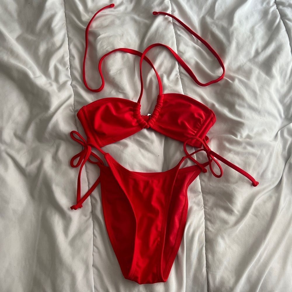 Target Juniors' High Leg Scoop String
Bikini Bottom- S and string top- XS